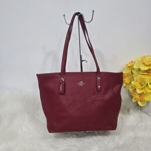 Coach red cherry tote large used
